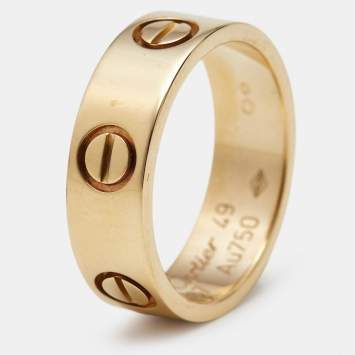 مملوكة مسبقًا Cartier Love 18k Yellow Gold Classic Model Ring Size 49
