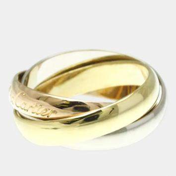 Pre Owned Cartier Trinity 18K Yellow, Rose, White Gold Band Ring EU 50