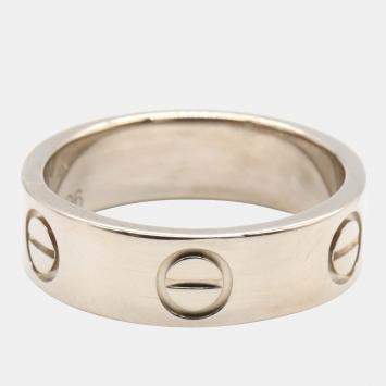 Pre Owned Cartier Love 18K White Gold Band Ring EU 51