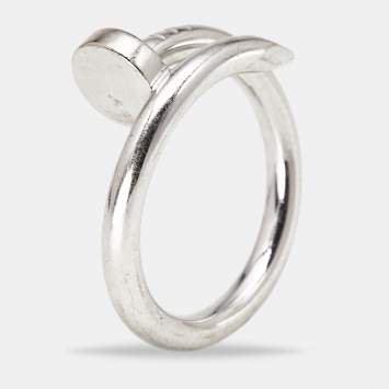 Pre Owned Cartier Juste Un Clou 18k White Gold Classic Model Ring Size 55