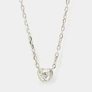 Pre Owned Cartier D'Amour Heart 18K White Gold Diamond Necklace 