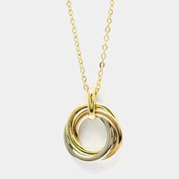 Pre Owned Cartier Trinity 18K Yellow, Rose, White Gold Necklace