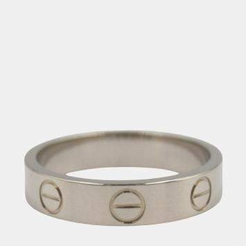 Pre Owned Cartier Love 18K White Gold Band Ring EU 48