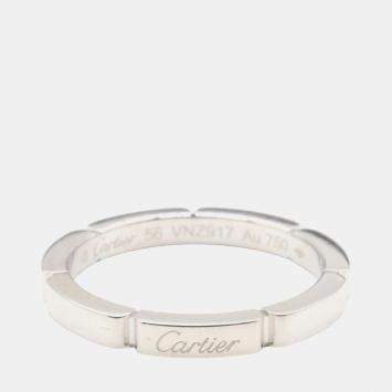 Pre Owned Cartier Maillon Panthere 18K White Gold Band Ring EU 56