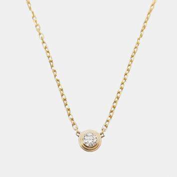 Pre Owned Cartier D'amour Diamond 18K Pink Gold Necklace