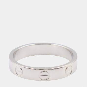 Pre Owned Cartier Love 18K White Gold Band Ring EU 51