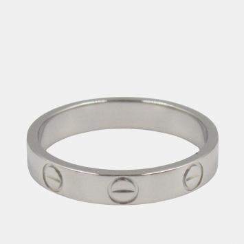 Pre Owned Cartier Love Platinum Band Ring EU 53