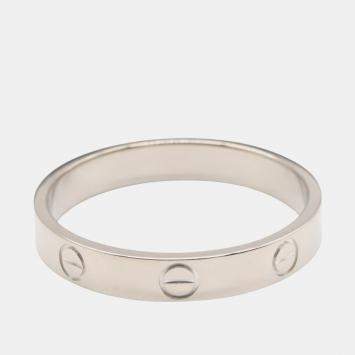 Pre Owned Cartier Love 18K White Gold Band Ring EU 62