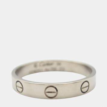 Pre Owned Cartier Love 18K White Gold Band Ring EU 59