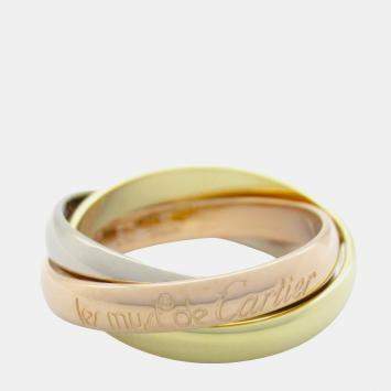 Pre Owned Cartier Trinity 18K Yellow, Rose, White Gold Band Ring EU 50