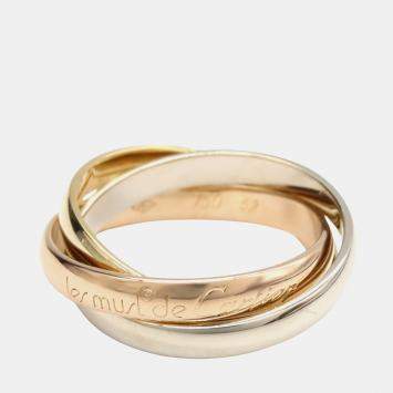 Pre Owned Cartier Trinity 18K Yellow, Rose, White Gold Band Ring EU 52