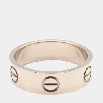 Pre Owned Cartier Love 18K White Gold Band Ring EU 54