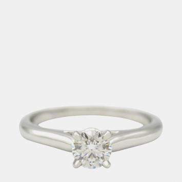 Pre Owned Cartier 1895 Platinum and Diamond Solitaire Ring EU 49