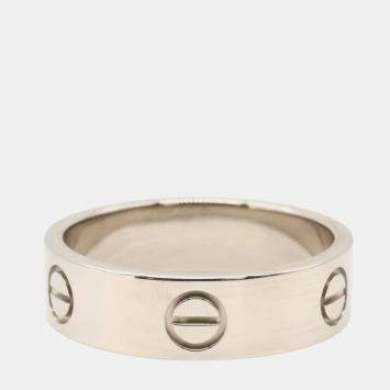 Pre Owned Cartier Love 18K White Gold Band Ring EU 60
