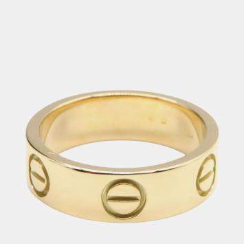 Pre Owned Cartier Love 18K Yellow Gold Band Ring EU 50