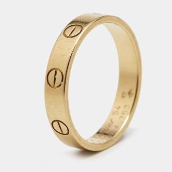 Pre Owned Cartier Love 18k Yellow Gold Small Model Ring Size 54