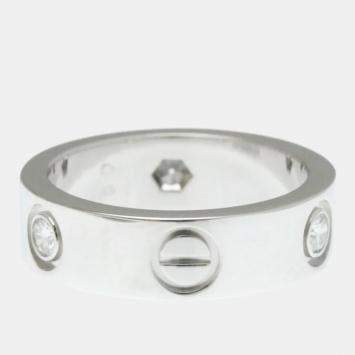 Pre Owned Cartier Love 18K White Gold, Diamond Band Ring EU 51
