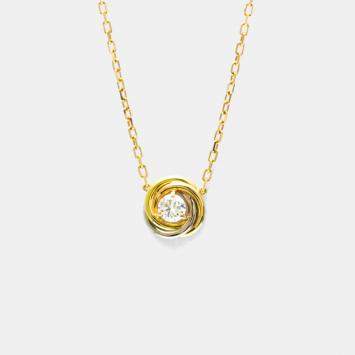 Pre Owned Cartier Trinity 18K Yellow, Rose, White Gold and Diamond Pendant Necklace