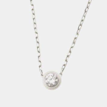 Pre Owned Cartier Cartier D'Amour Large Model 18K White Gold Diamond Necklace
