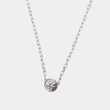Pre Owned Cartier D'amour Small 18K White Gold Diamond Necklace