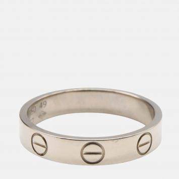 Pre Owned Cartier Love 18K White Gold Band Ring EU 49