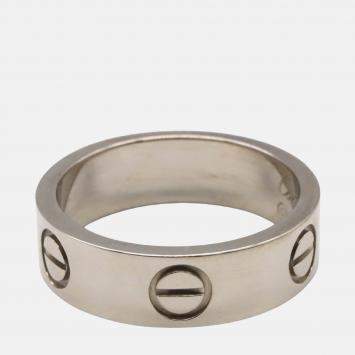 Pre Owned Cartier Love 18K White Gold Band Ring EU 52