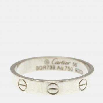 Pre Owned Cartier Love 18K White Gold Band Ring EU 56