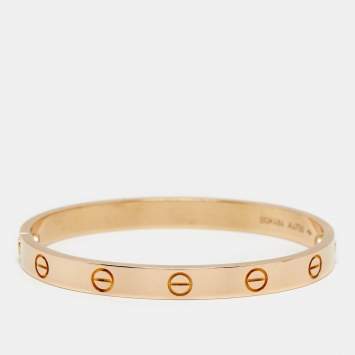 Pre Owned Cartier Love 18k Rose Gold Classic Model Bracelet 16 