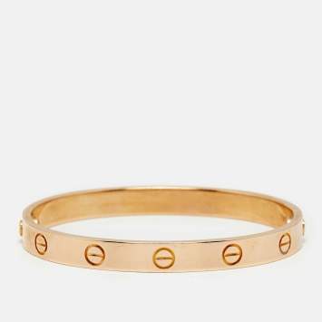 Pre Owned Cartier Love 18k Rose Gold Classic Model Bracelet 16 