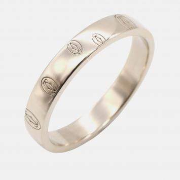 Pre Owned Cartier Happy Birthday 18K White Gold Band Ring EU 60