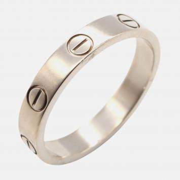 Pre Owned Cartier Love 18K White Gold Band Ring EU 53