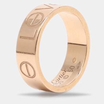 Pre Owned Cartier Love 18k Rose Gold Wedding Band Ring Size 50