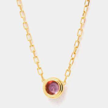 Pre Owned Cartier D'amour 18K Rose Gold and Sapphire Pendant Necklace