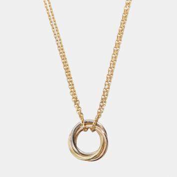 Pre Owned Cartier Trinity 18K Yellow, Rose, White Gold Necklace