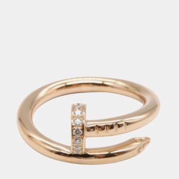 Pre Owned Cartier Juste Un Clou Diamond 18K Rose Gold Ring EU 53
