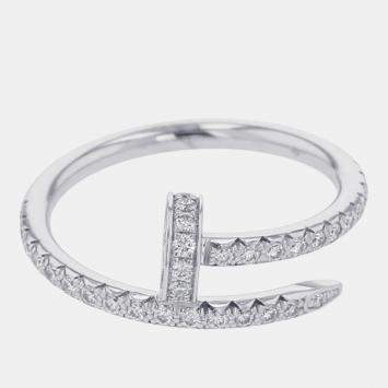 Pre Owned خاتم كارتييه جوست أن كلو ذهب أبيض عيار 18 وألماس مقاس 47