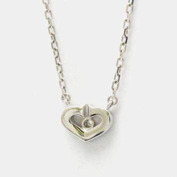 Pre Owned Cartier 18K White Gold and Diamond C De Cartier Pendant Necklace