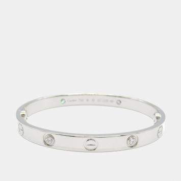 Pre Owned Cartier Love 18K White Gold, Diamond Bracelet
