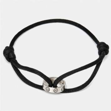Pre Owned Cartier Love 18k White Gold Adjustable Cord Bracelet