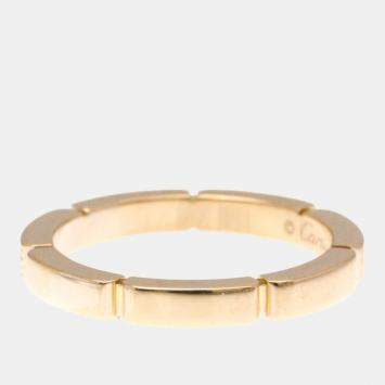 Pre Owned Cartier Maillon Panthere 18K Rose Gold and Diamond Band Ring EU 51