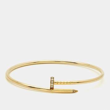 مملوكة مسبقًا Cartier Juste Un Clou Diamonds 18k Yellow Gold Small Model Bracelet 18