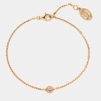 Pre Owned Cartier d'Amour Pink Sapphire 18k Rose Gold Bracelet