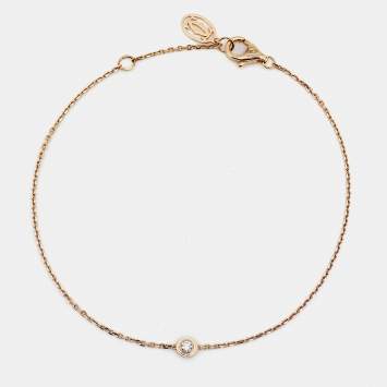 Pre Owned Cartier d'Amour Diamond 18k Rose Gold Mini Model Bracelet