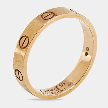 Pre Owned Cartier Love 18k Rose Gold Small Model Ring Size 55