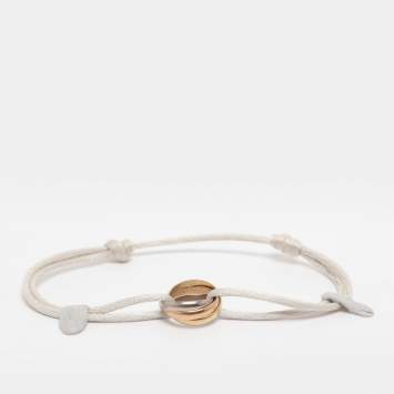 Pre Owned Cartier Trinity 18K Three Tone Gold Adjustable Cord Bracelet