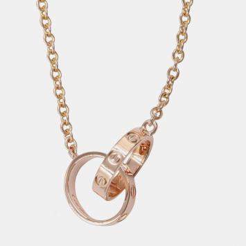 مملوكة مسبقًا 18K Rose Gold Love Interlocking Necklace