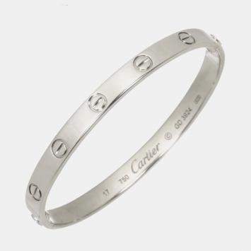 مملوكة مسبقًا Cartier Love 18K White Gold Bracelet Size 17