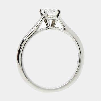 Pre Owned Cartier Solitaire 1895 0.52ct Solitaire Diamond Platinum Ring Size 48