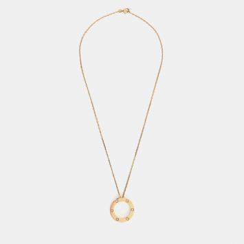 Pre Owned قلا دة كارتييه لوف 3 ألماس وذهب أصفر عيار 18