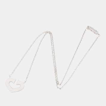 Pre Owned قلادة دي كارتييه قلب ذهب أبيض عيار 18